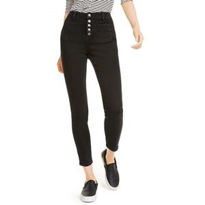 Oat Women's High Rise Sailor Skinny Jeans Black Size 30